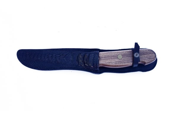 Black emu skin knife pouch
