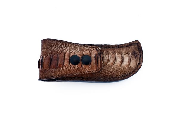 Ostrich skin knife pouch