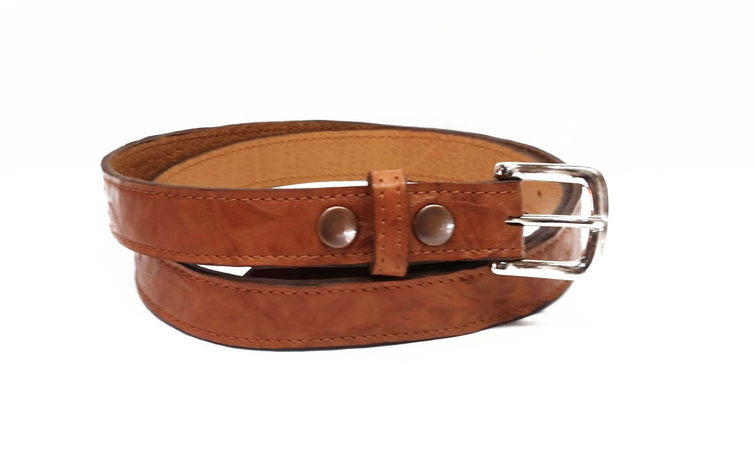 Slim women tan cowhide belt changable buckle