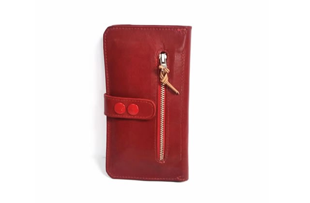 Wallet in red Kangaroo leather