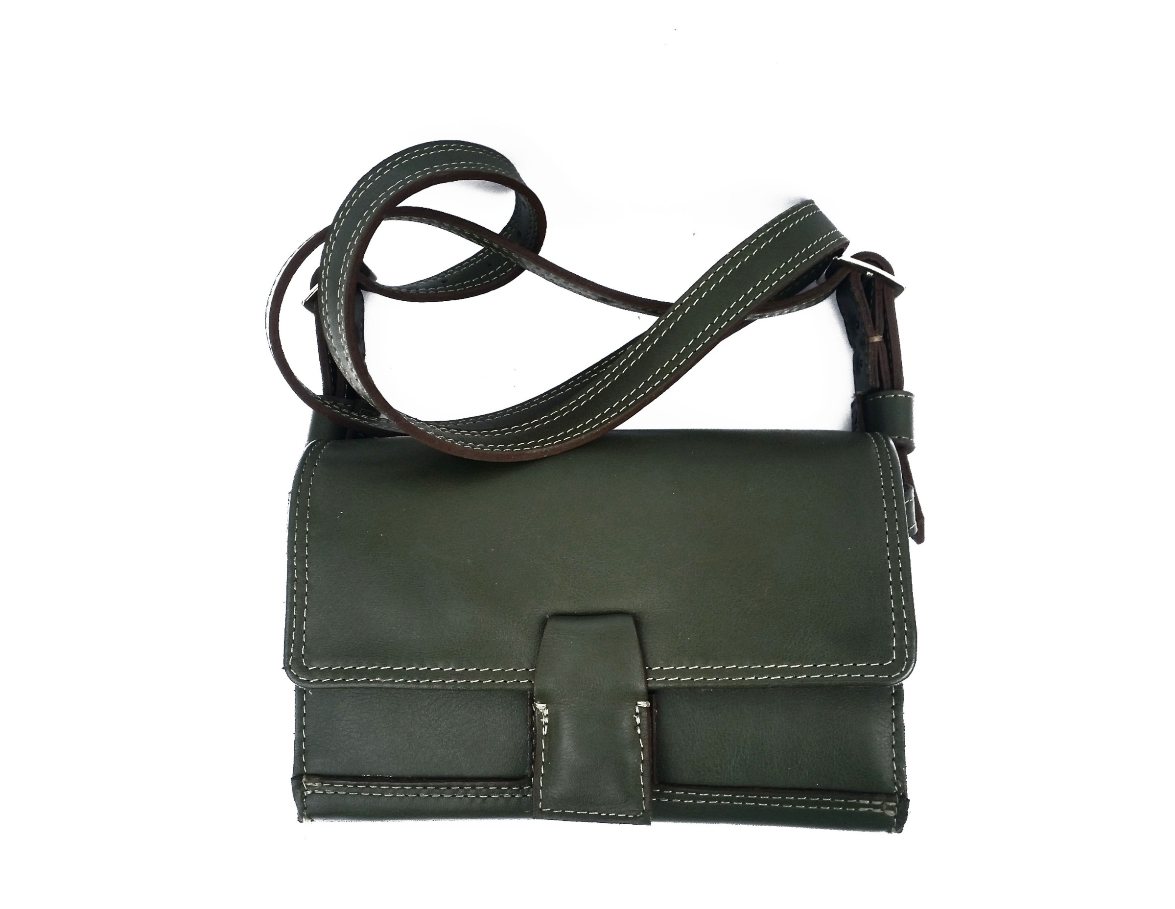 Green Cowhide Shoulder Bag